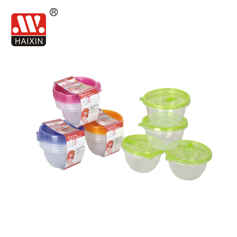 Kitchen set round microware food container set of 4