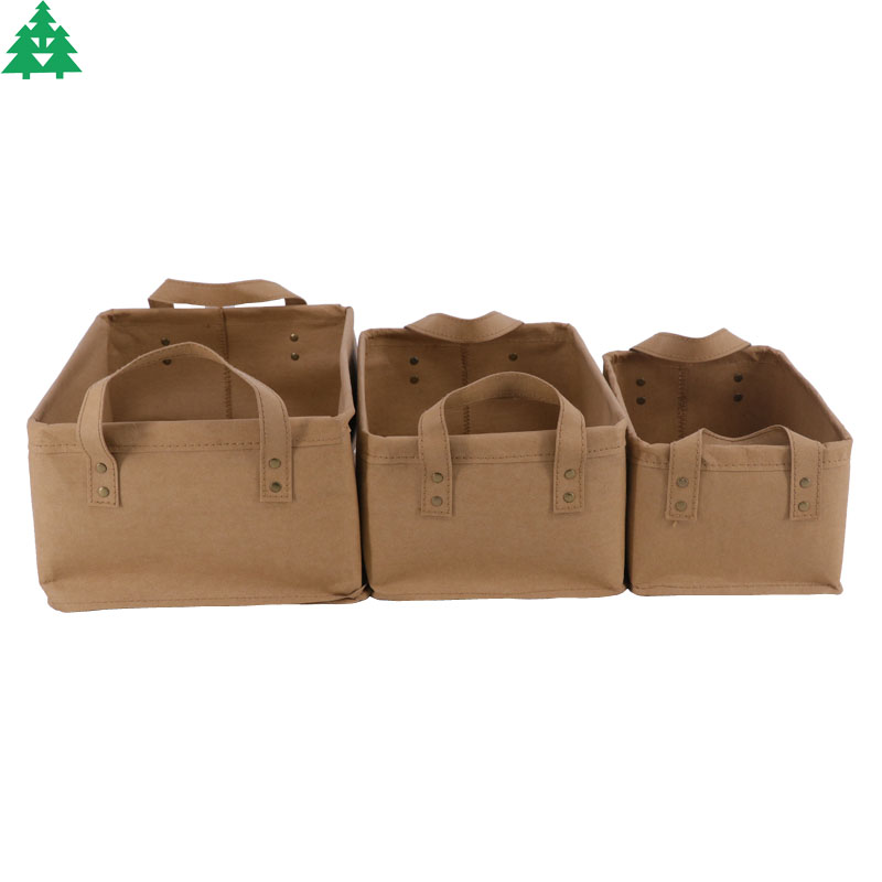 Eco-friendly kraft paper storage basket,house decoration basket, hand basket