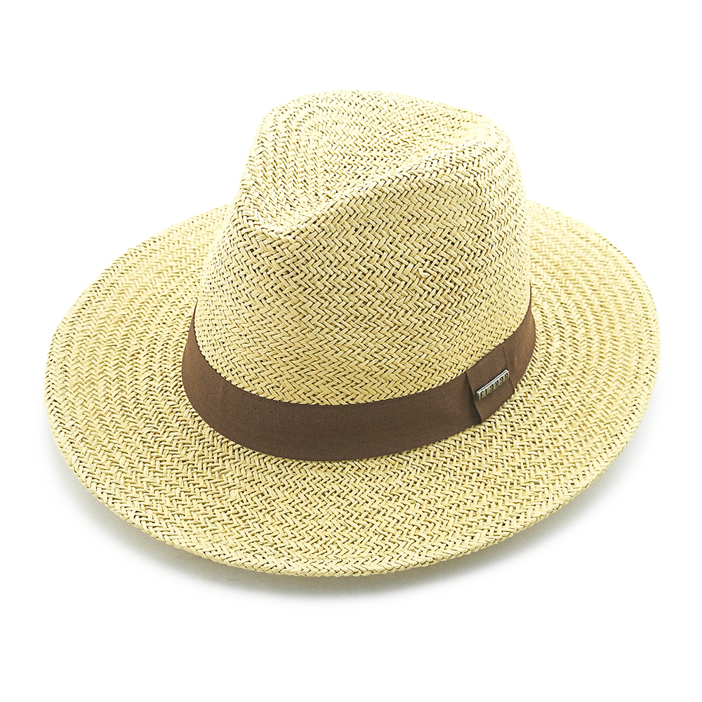 2020 New Design Fashion Hat Men Summer Casual Straw Cap Breathable Sun Hats Big Brim Formal Hat For Male with Custom Logo