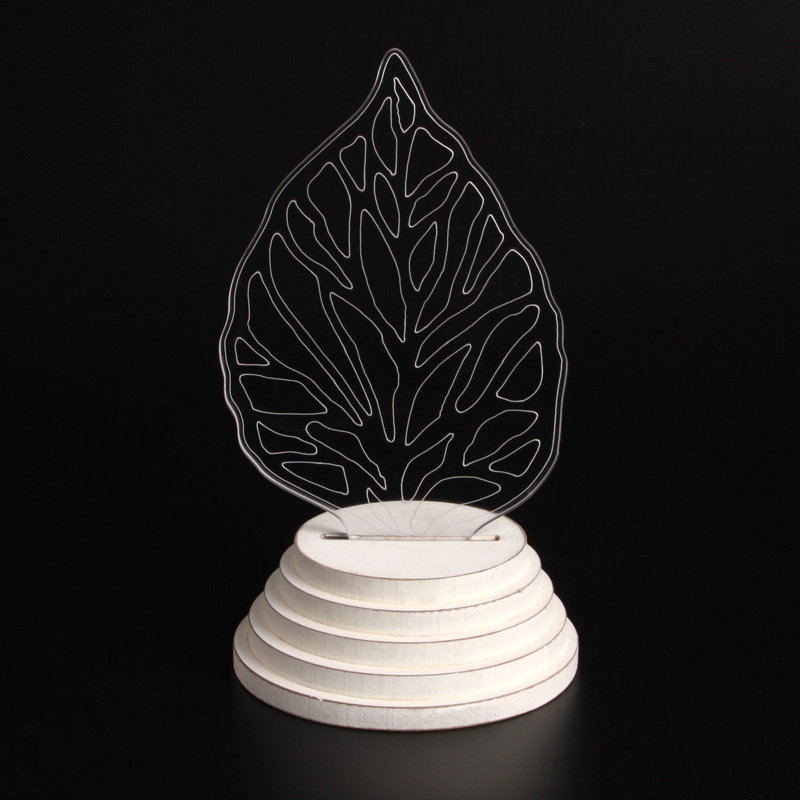 LED Leaf - Night Lamp, wood base