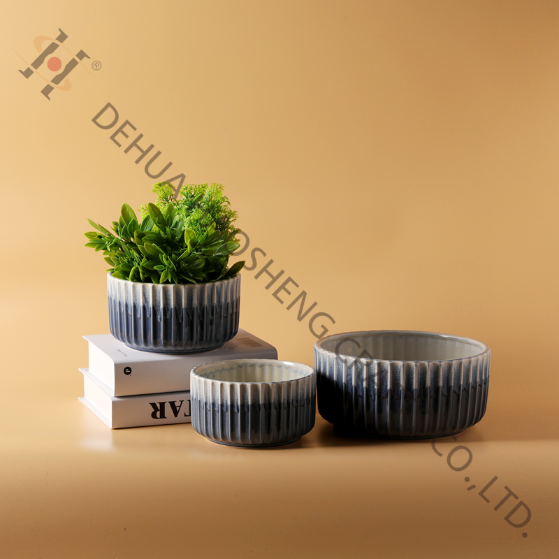 Dolomite Round shape flower Pot