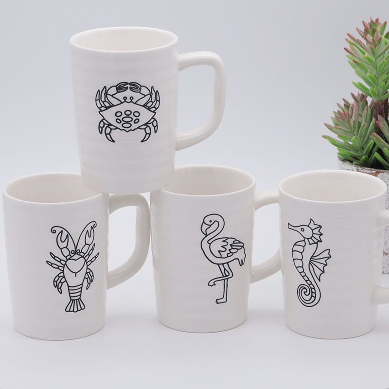 ZH-1970 600ml big mug with sea animal design