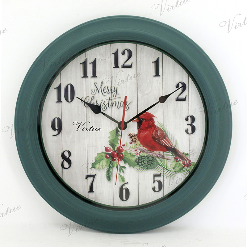 Plastic Wall Clock P91119xmas