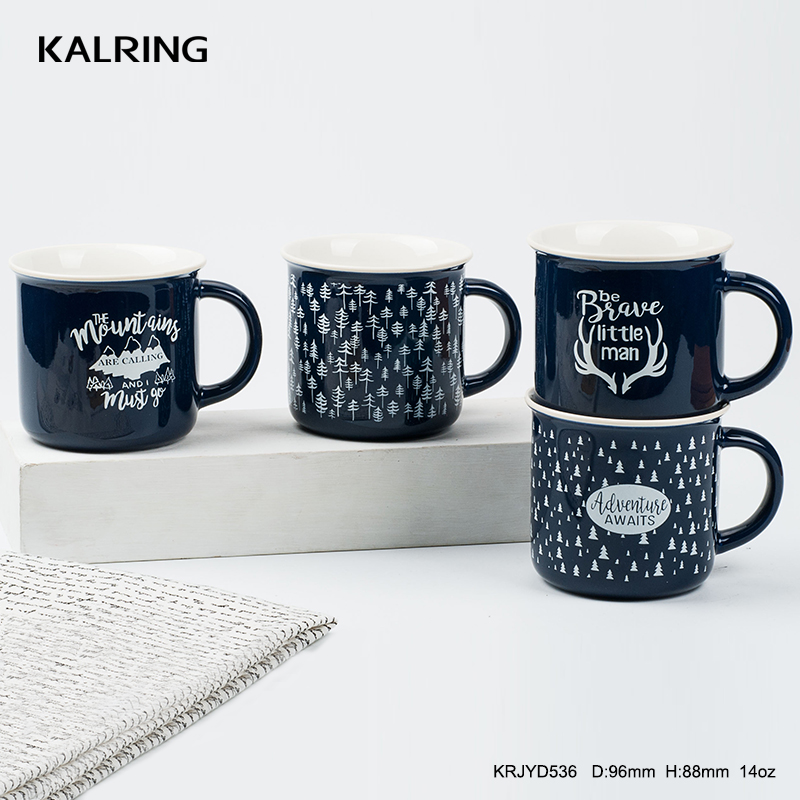 Ceramic cup and color glaze and high-capacity mug for coffee shop