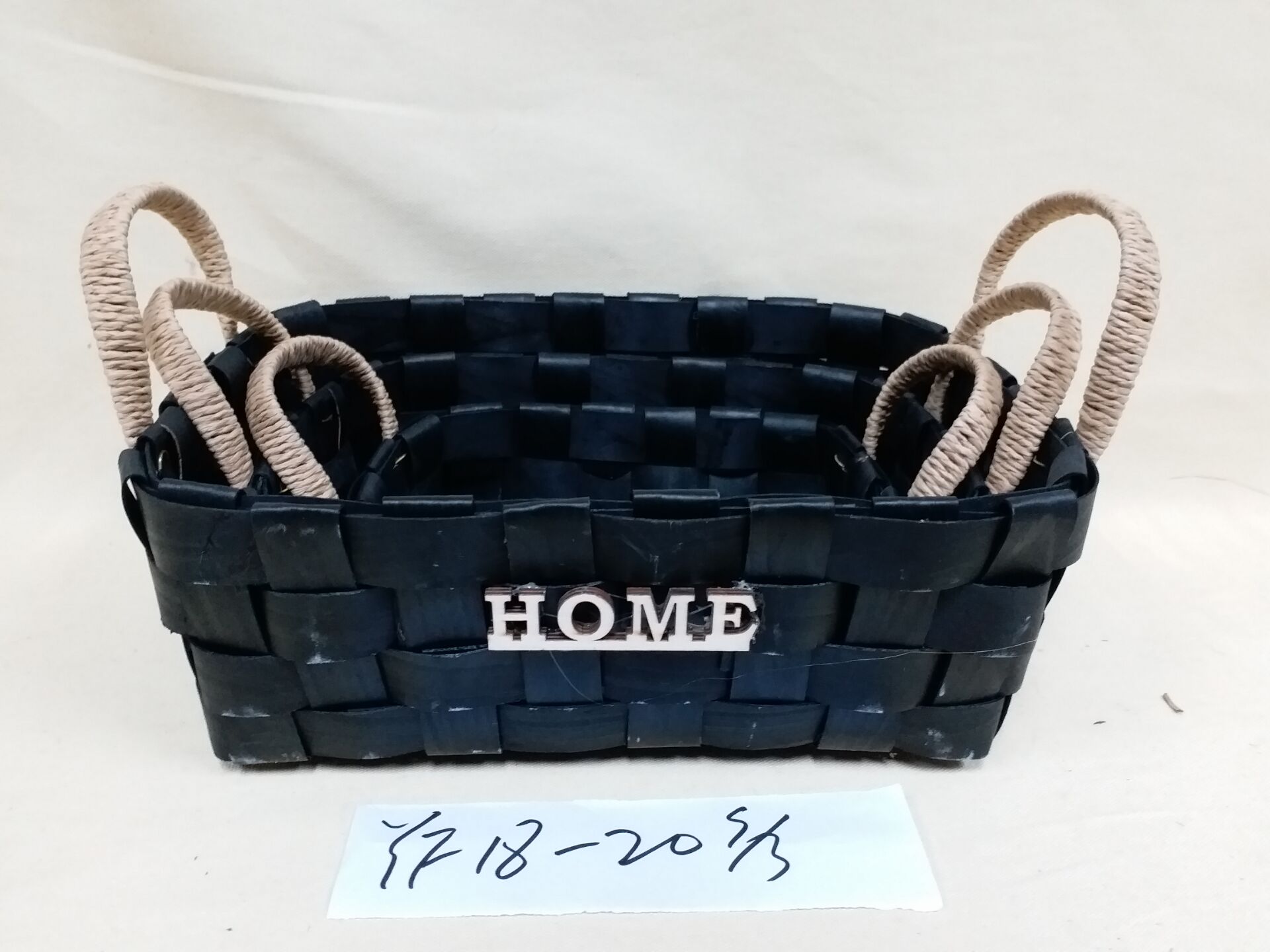 Gushi Yufeng rectangle Handmade woodchip Storage Container Storage Basket Houseware Storage Basket Wooden Woven Storage Basket with Handle