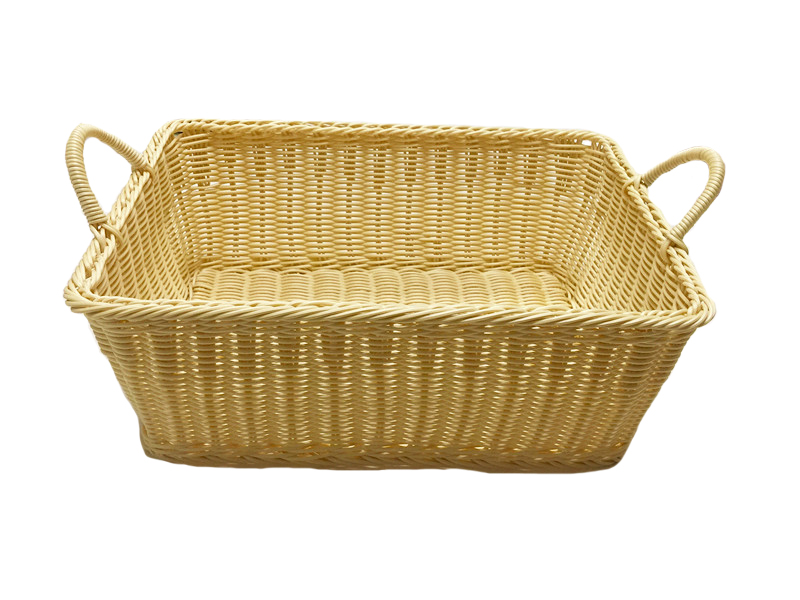 Pp Rattan Plastic Basket Rect.with Handle