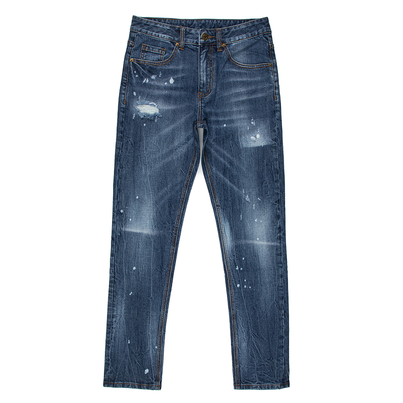 Ripped denim jeans pants men jeans trousers straight slim fit jeans Monkey wash G2004