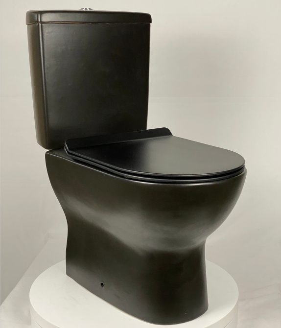 matte black two piece toilet