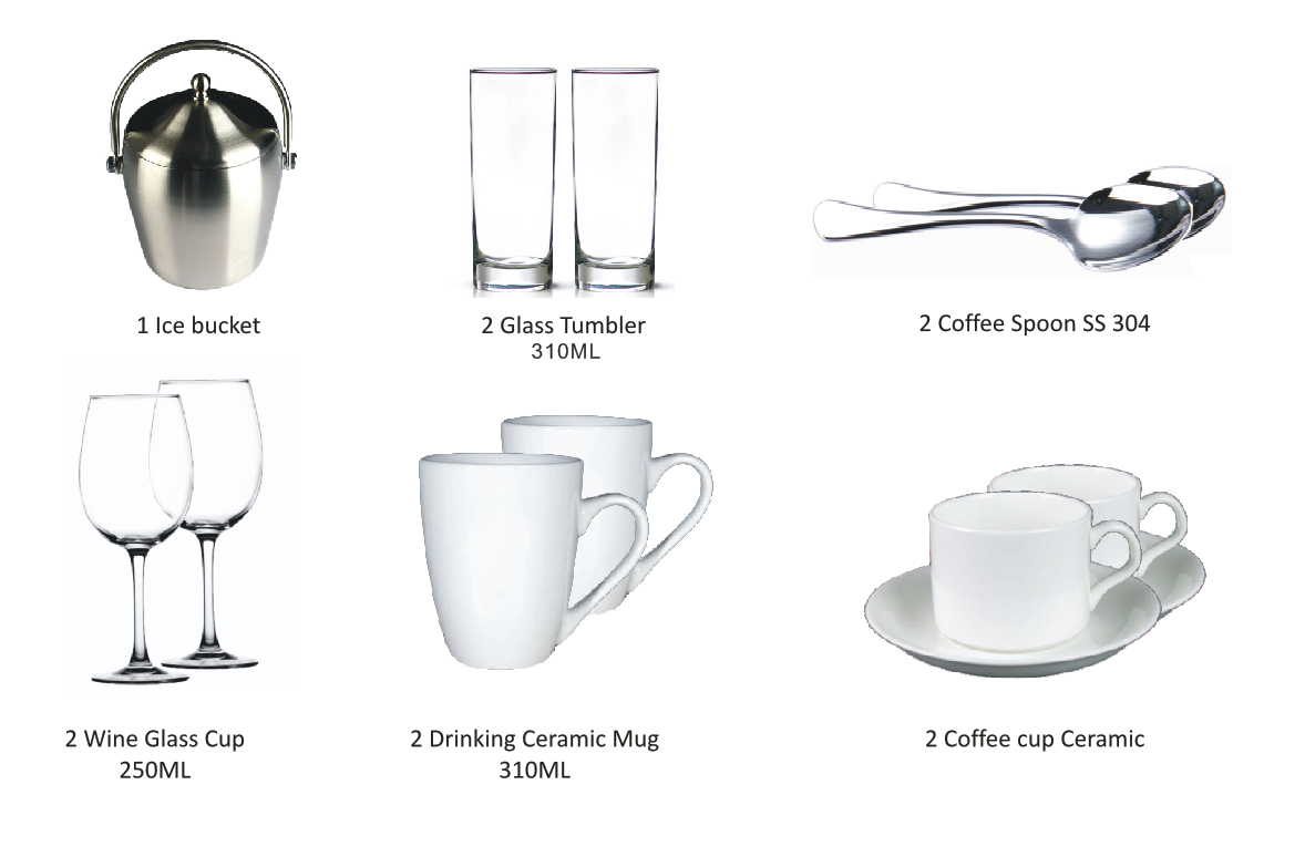 11pcs minibar cup accessory suitable hotel guest room