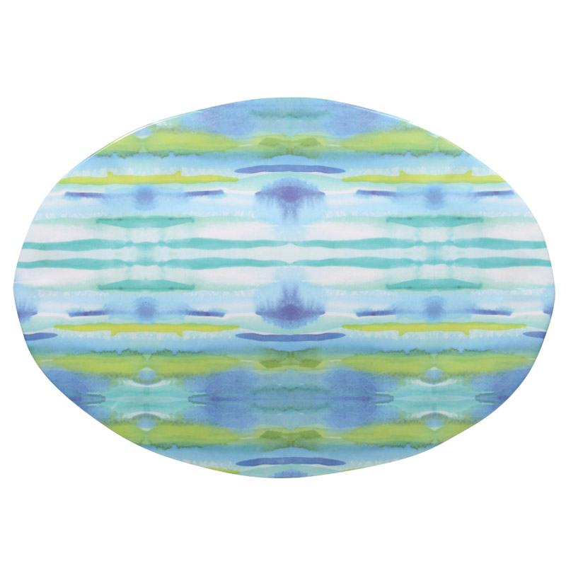 19"x 13.75" Scallop Hammered Oval Platter Melamine