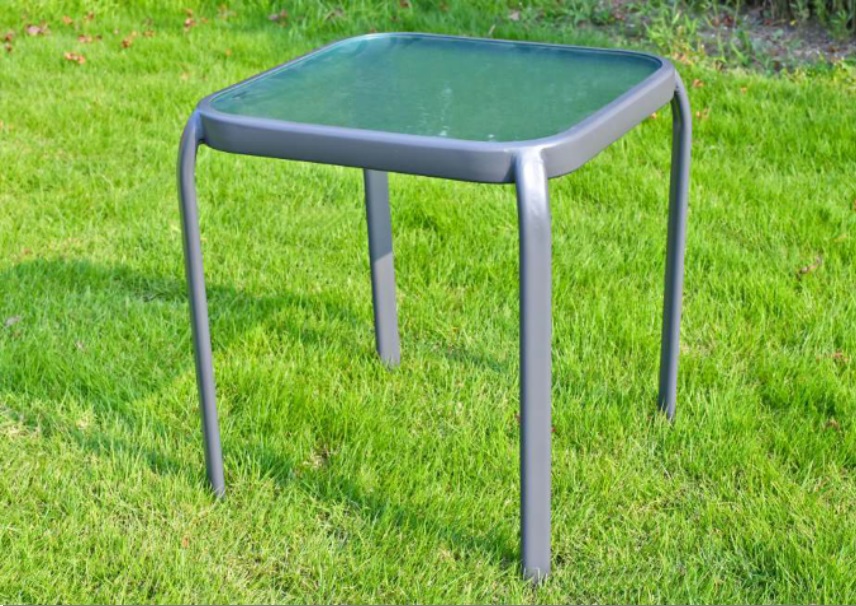 patio sqaure glass stacking side table