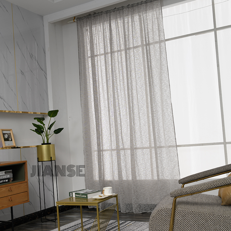 CURTAIN G2501 chenille whole Stripe cut cloth Curtain engineering curtain