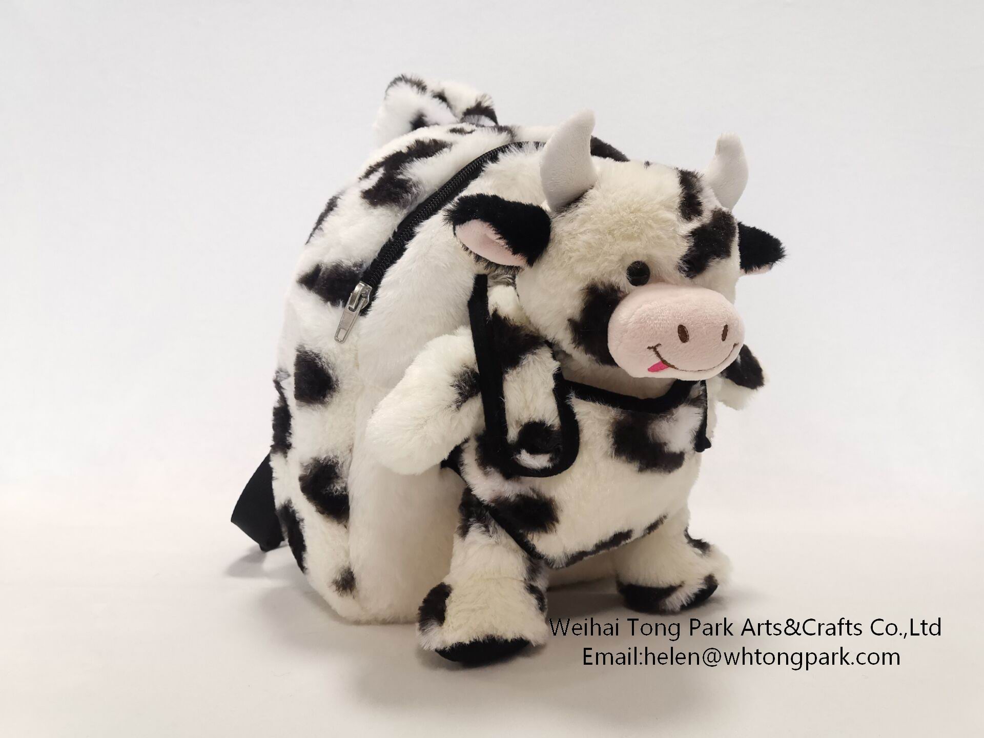 Plush Toys-26cm Cow Backpack（with removable animal cow）