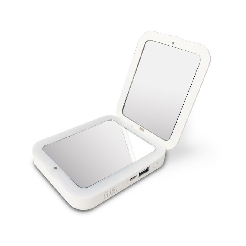 Promotional portable oem magnifying vanity cheap travel make up pocket mirror with led light