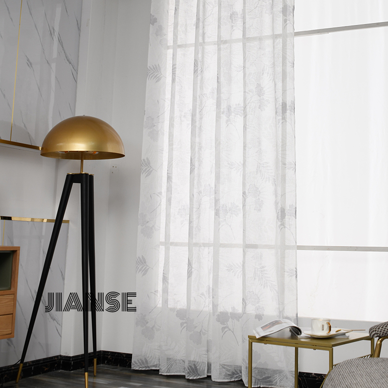 CURTAIN A3903 Flat floral printing curtain fabric light curtain for home window covering grommet