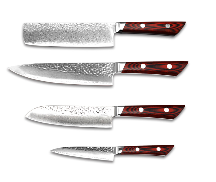Classical High Quality 67 Layer Damascus Steel Chef Knife Set with G10 handle