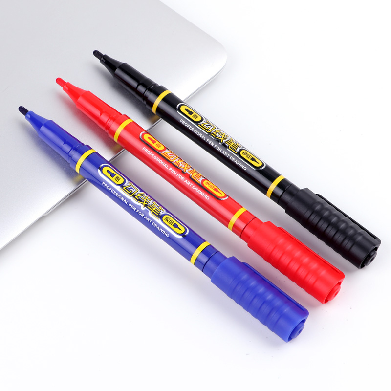 MP2906 water based ink quick dry fiber dual tip multi-function marker black blue CD permanent marker pen