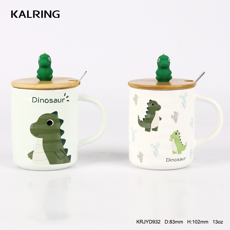 Gift mug with unicorn design with bamboo lid and spoon for gift for holiday