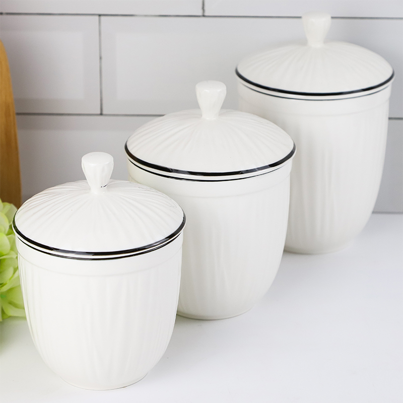 Chinese factory manufactory low price ceramic coffee canister set for home kitchen