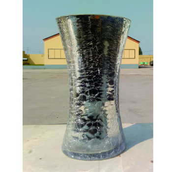Silver Crackle Lily Vase