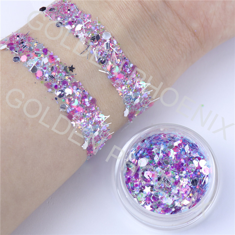 Cosmetic Grade Holographic Chunky Glitter for Face Eyes and Hair Makeup