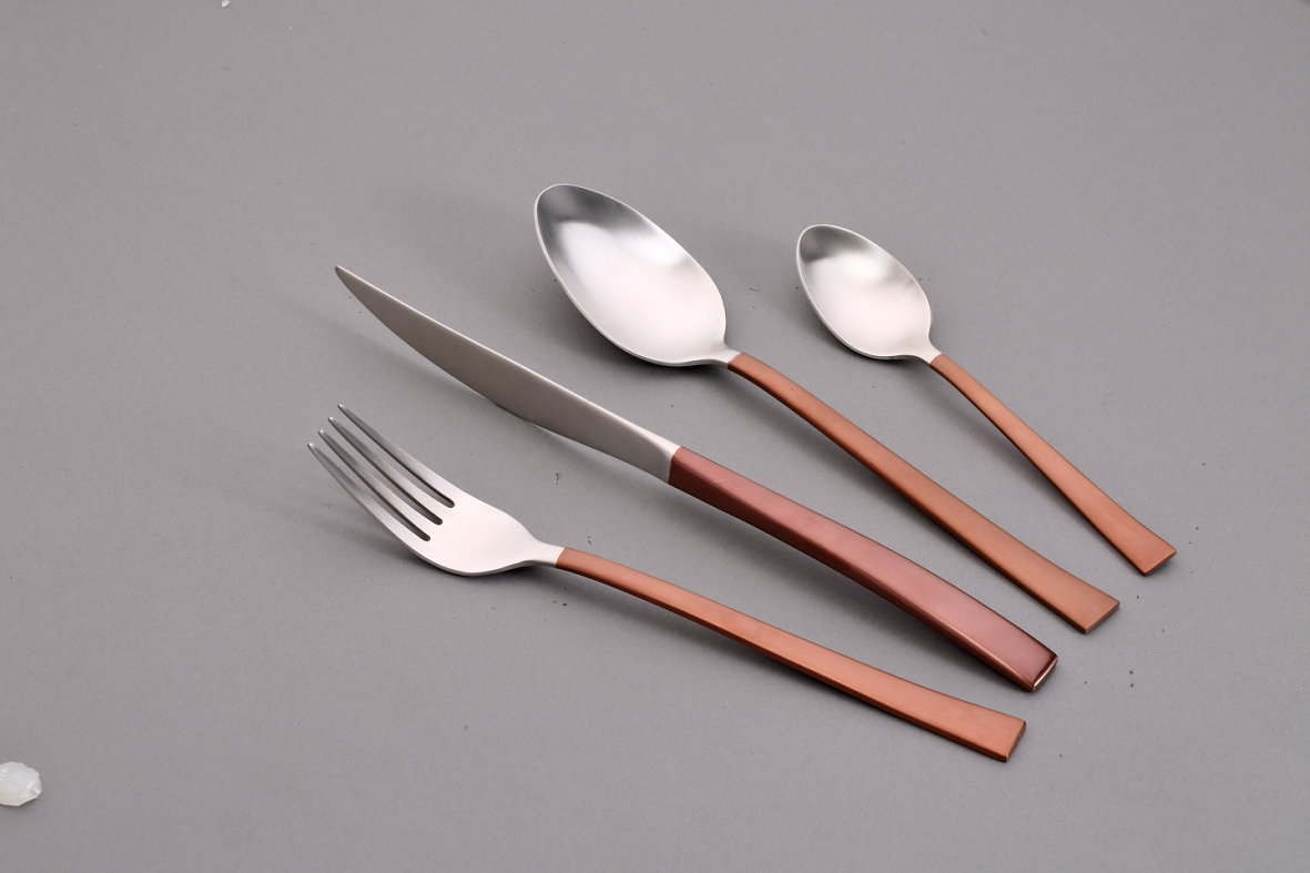 stainless steel cutlery 6061satin PVD cooper