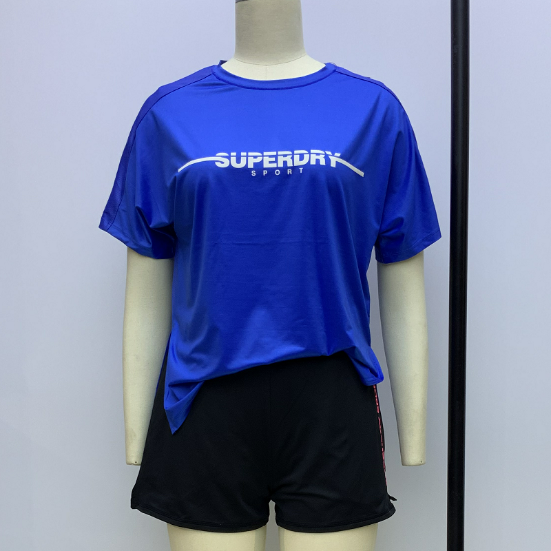 Women running T-shirt running shorts
