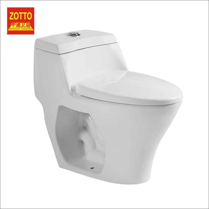 One piece S-trap toilet sanitary ware siphonic wc