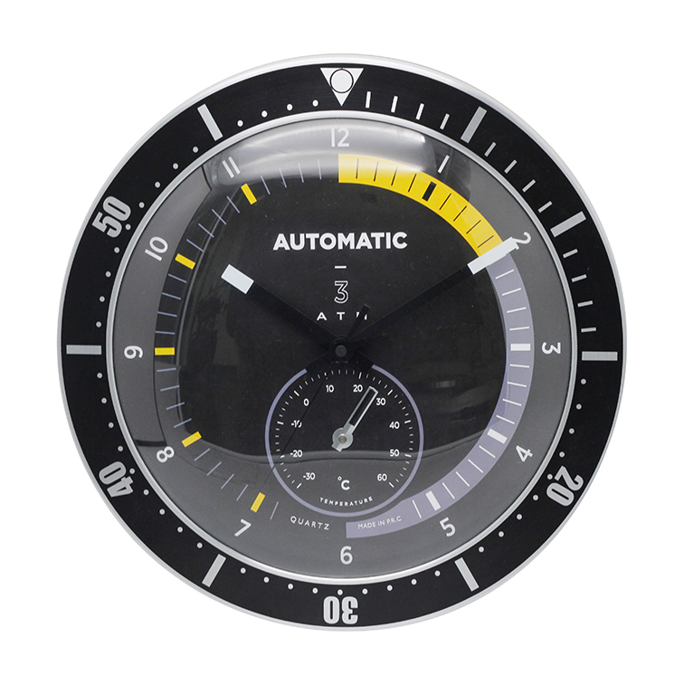 14 inch metal watch wall clock with convex glass