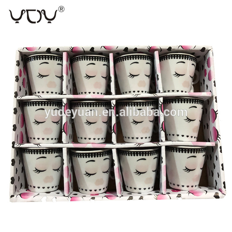 Funny Emoji Series Smiley porcelain tea coffee 12pcs mug gift set