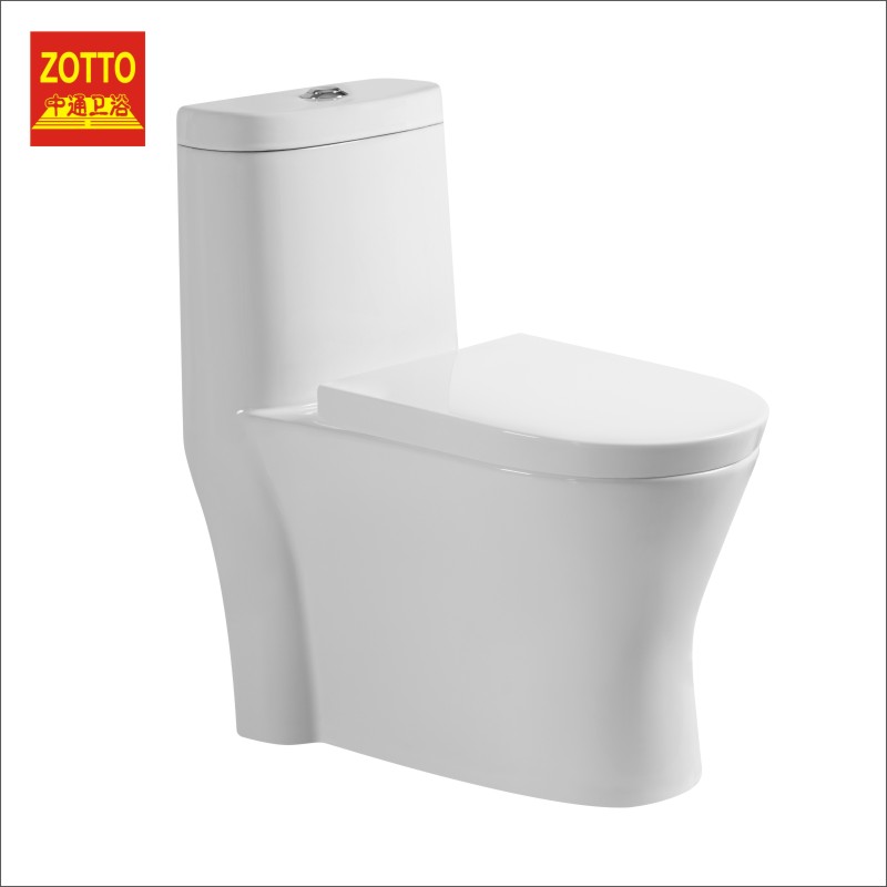 One piece S-trap toilet sanitary ware siphonic wc
