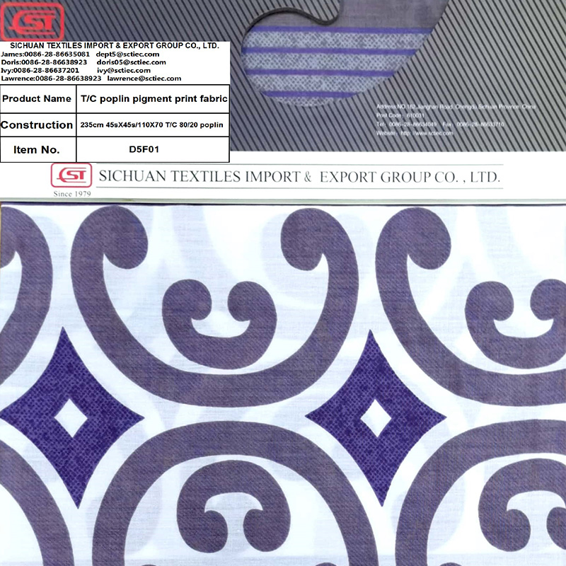 Poly/Cotton Poplin Pigment Print Fabric
