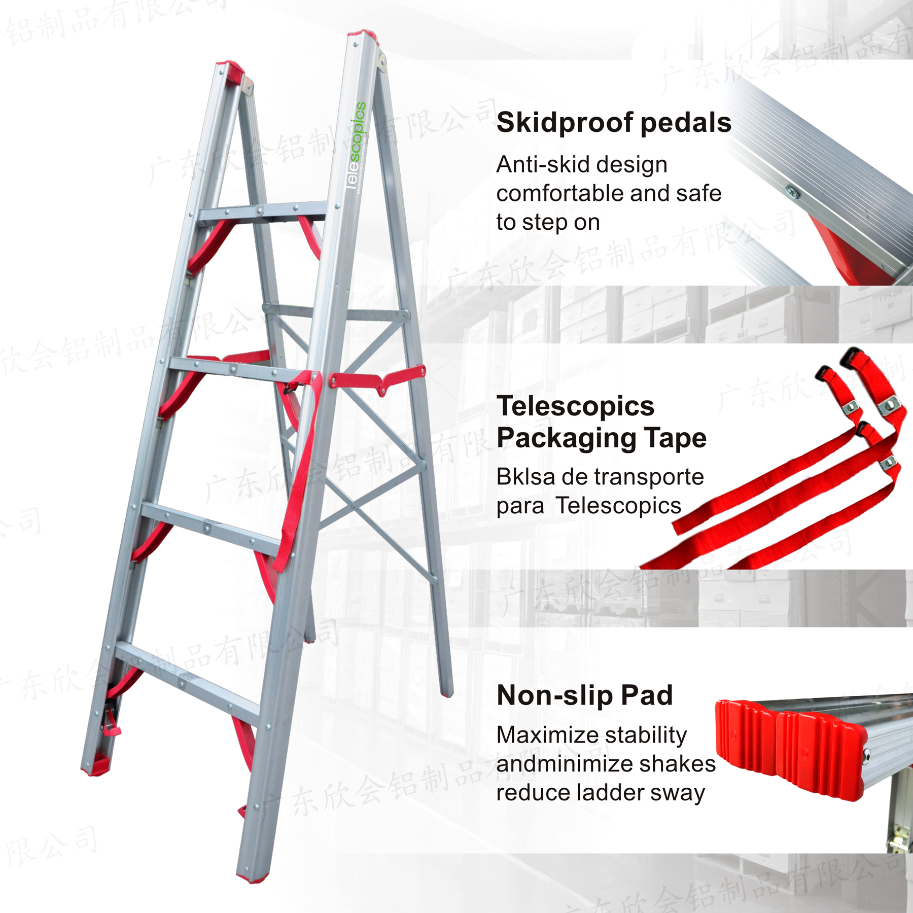 5 ft Single sided folding step ladder (STIK)