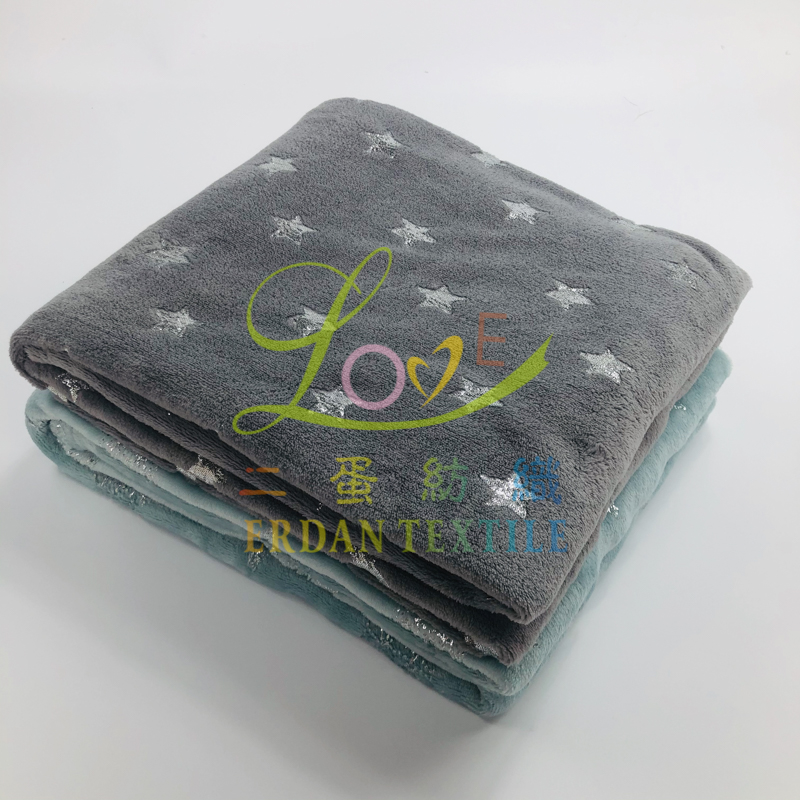 Soft Warm flannel throw blanket silver gold metallic foil printed fleece blankets
