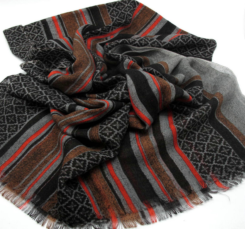 Men's Strip Printed Shawl
