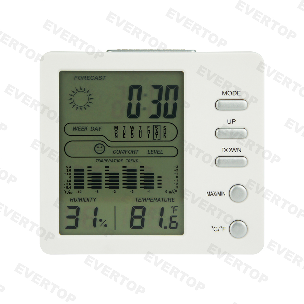 Table Digital Temperature And Humidity Alarm Clock Et674b