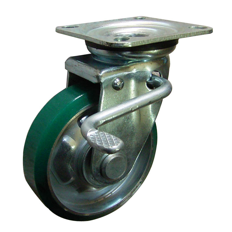 New design Japanese style PU industrial swivel caster with total brake