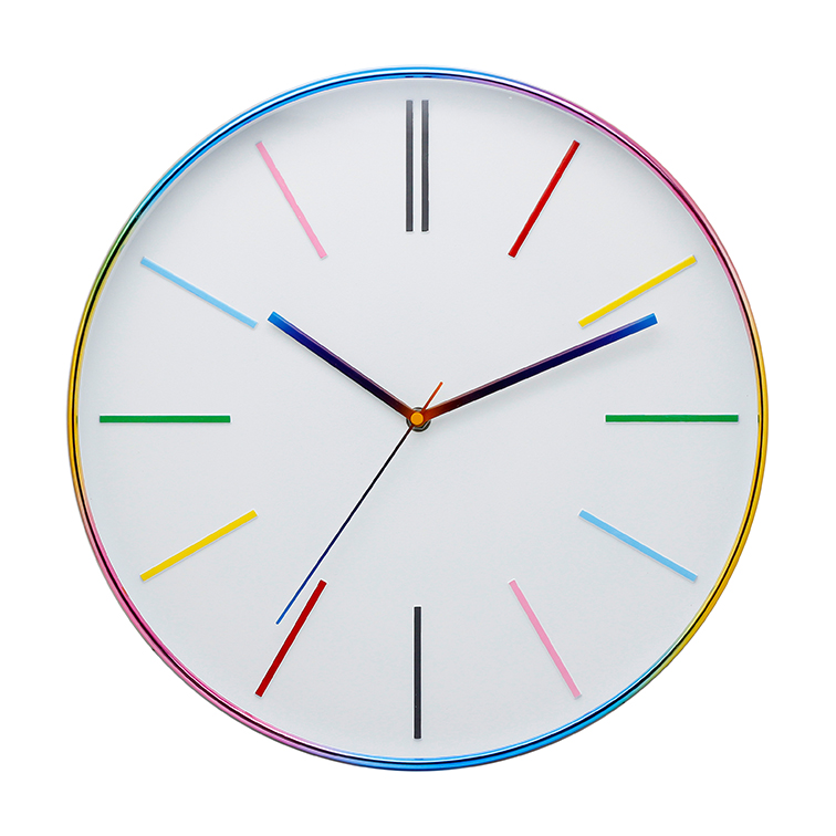 Chinese 16inch Seven Colours Convex Scale Minimalist Wall Clock