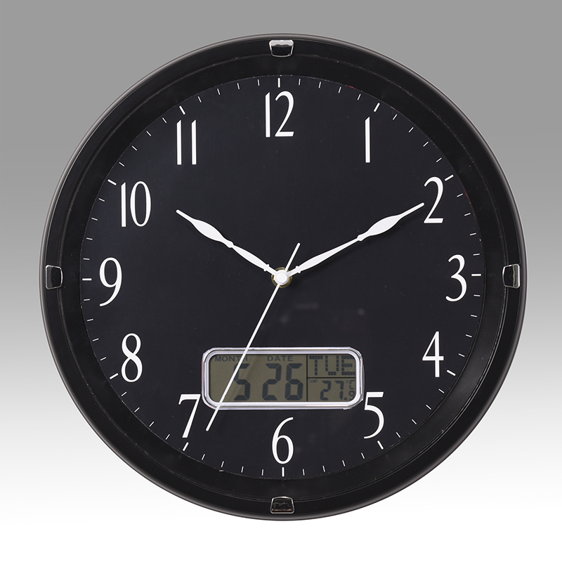 Modern wall clock with LCD show