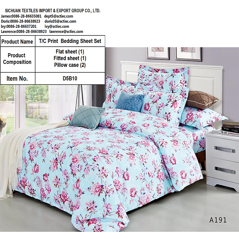 Poly/Cotton Print Bedding Sheet Set