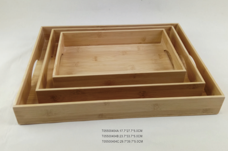 bamboo tray 3pcs as a set