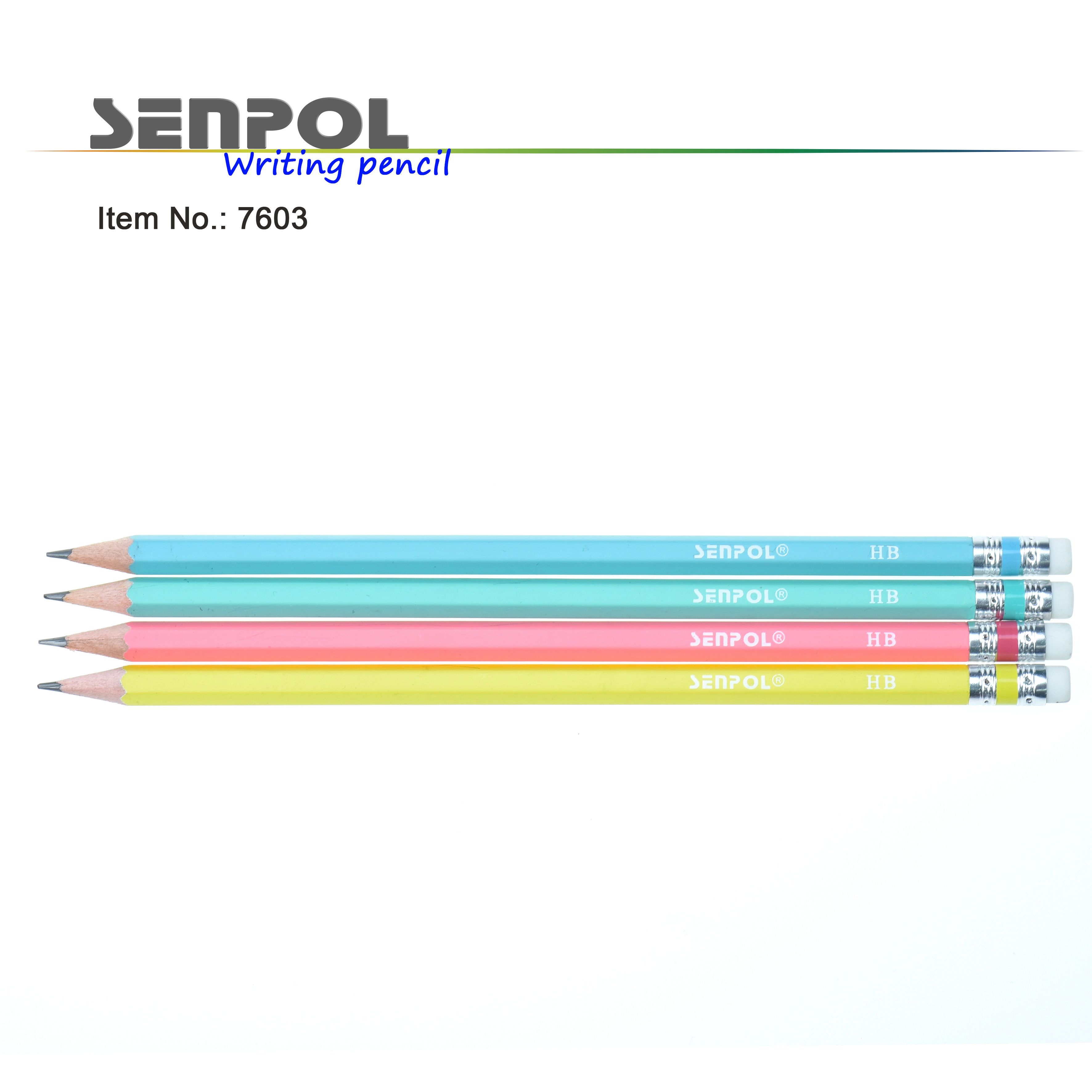 Pastel HB pencil with eraser