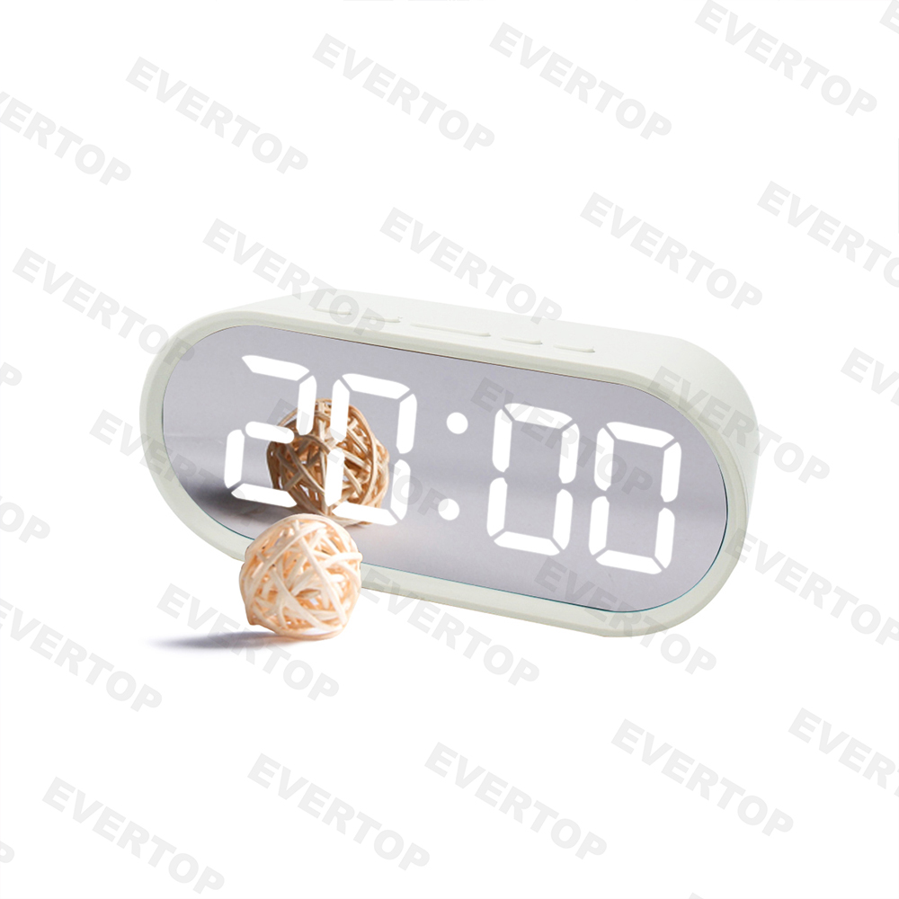 Oval Mirror LED alarm clock ET571
