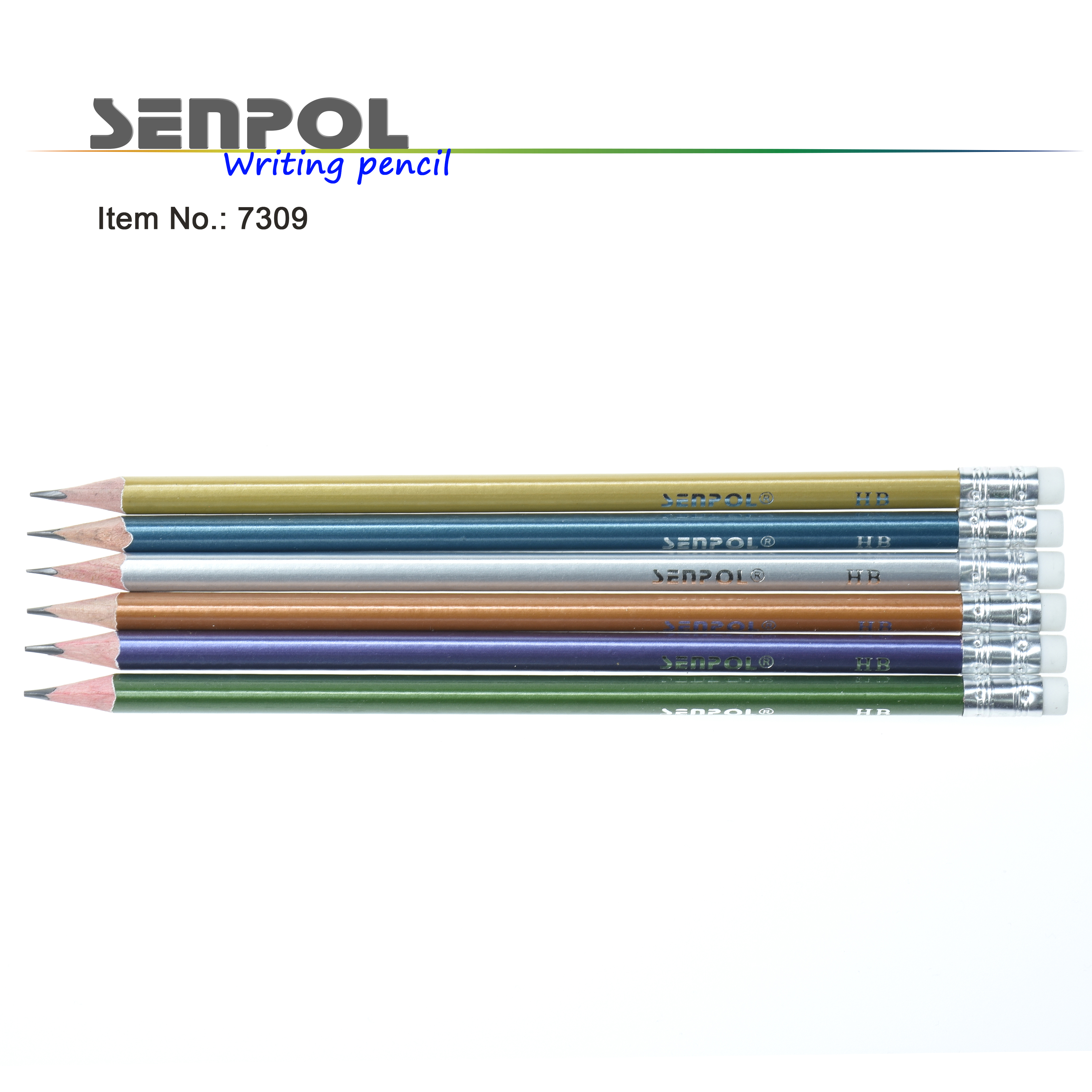 Metallic HB pencil with eraser