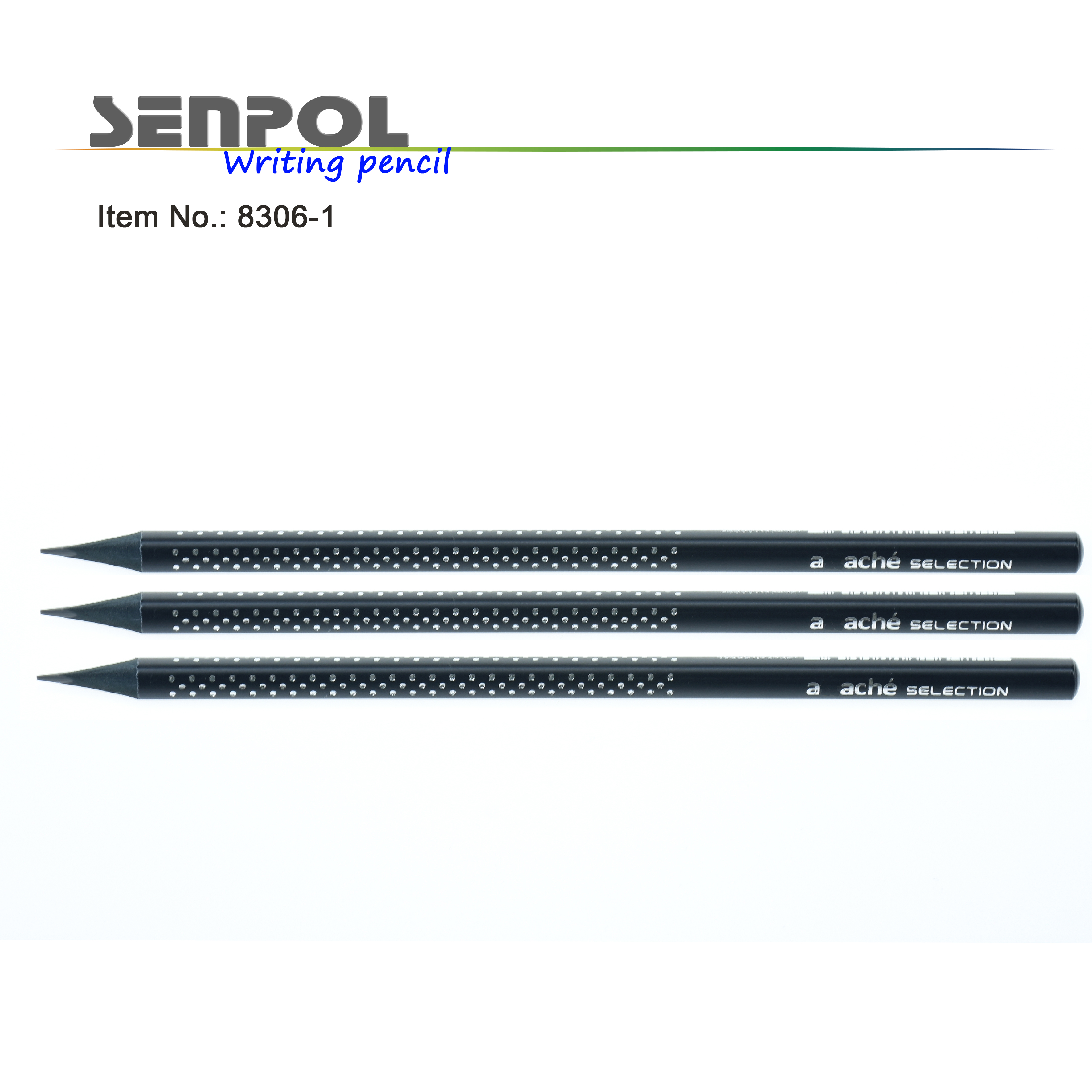 Matt black graphite 2B pencil with dipping end