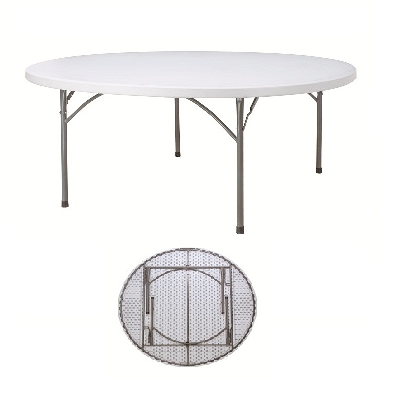 6ft plastic round folding table