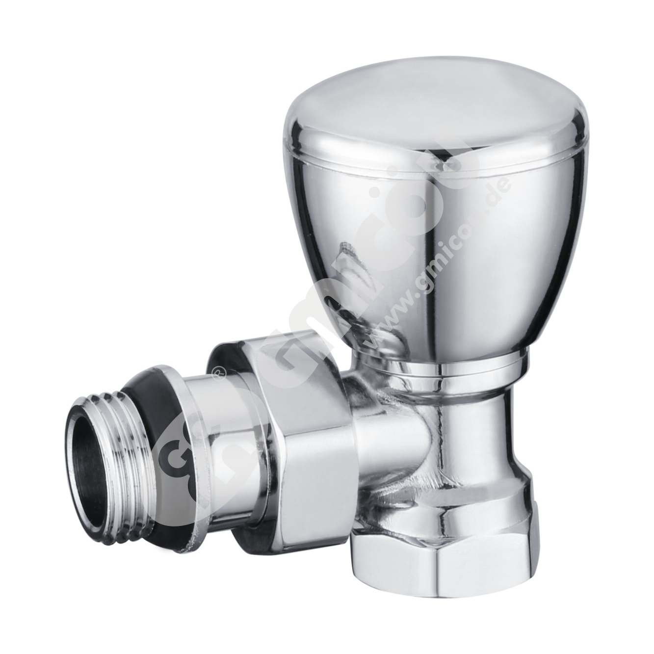 Polished angle thermostatic valve with female thread