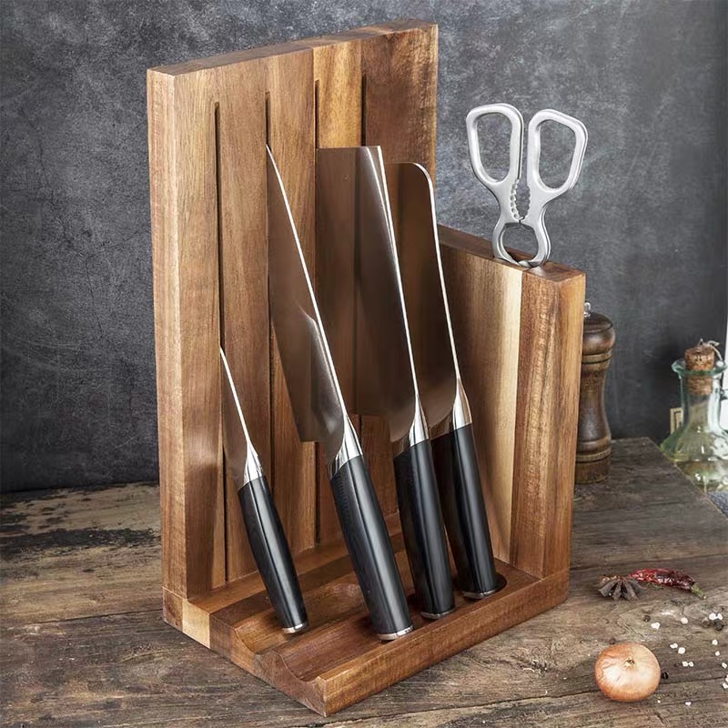 Powder Seel Laser Cladding Kitchen Knife Set Professional Stainless Steel Vegetable Knife Safe Non-stick Coating Blade with G10 Handle