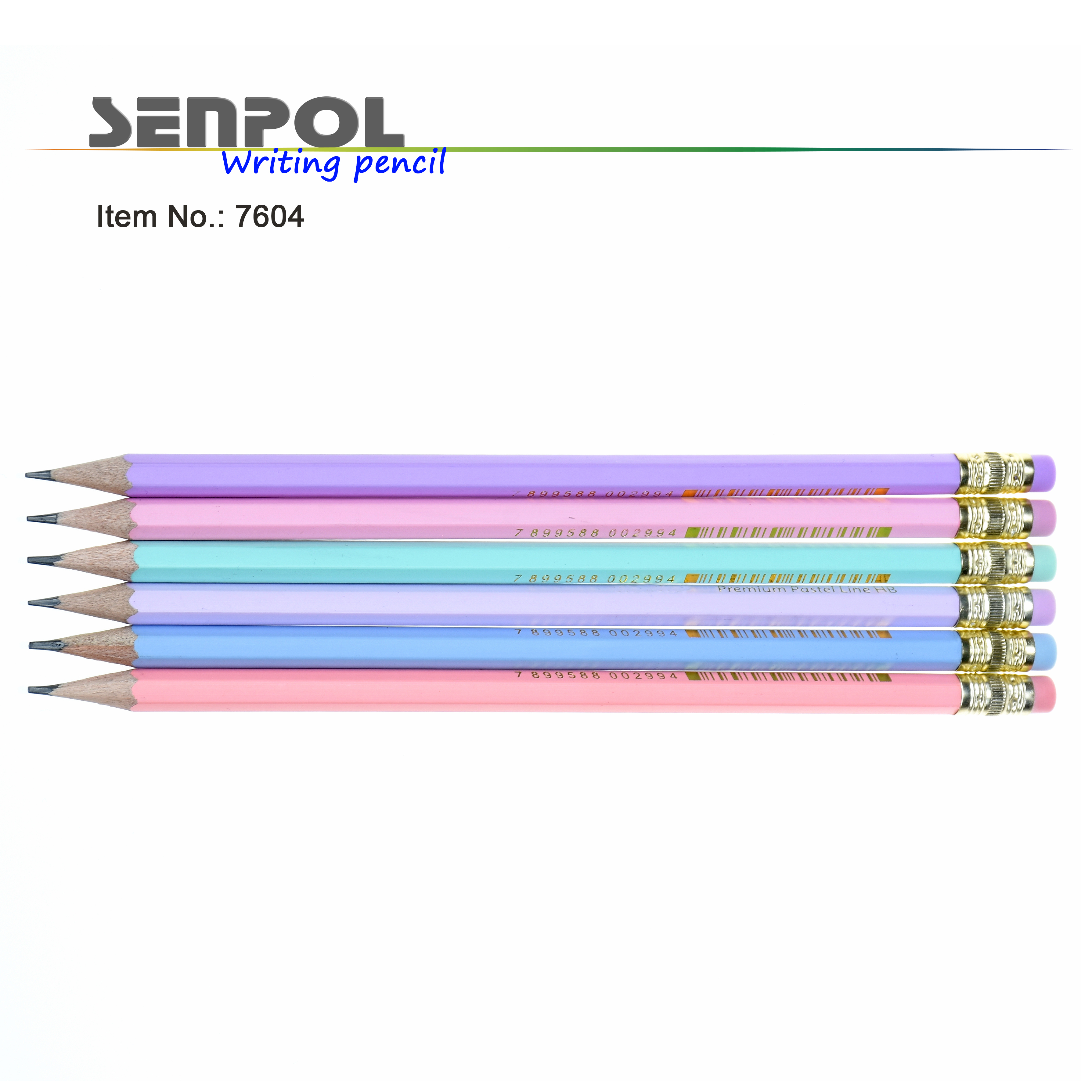 Pastel HB pencil with eraser