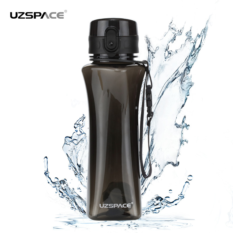 UZSPACE LFGB 1-Click open lid Tritan Out Sports Plastic Water Bottle for hiking BPA free Leakproof